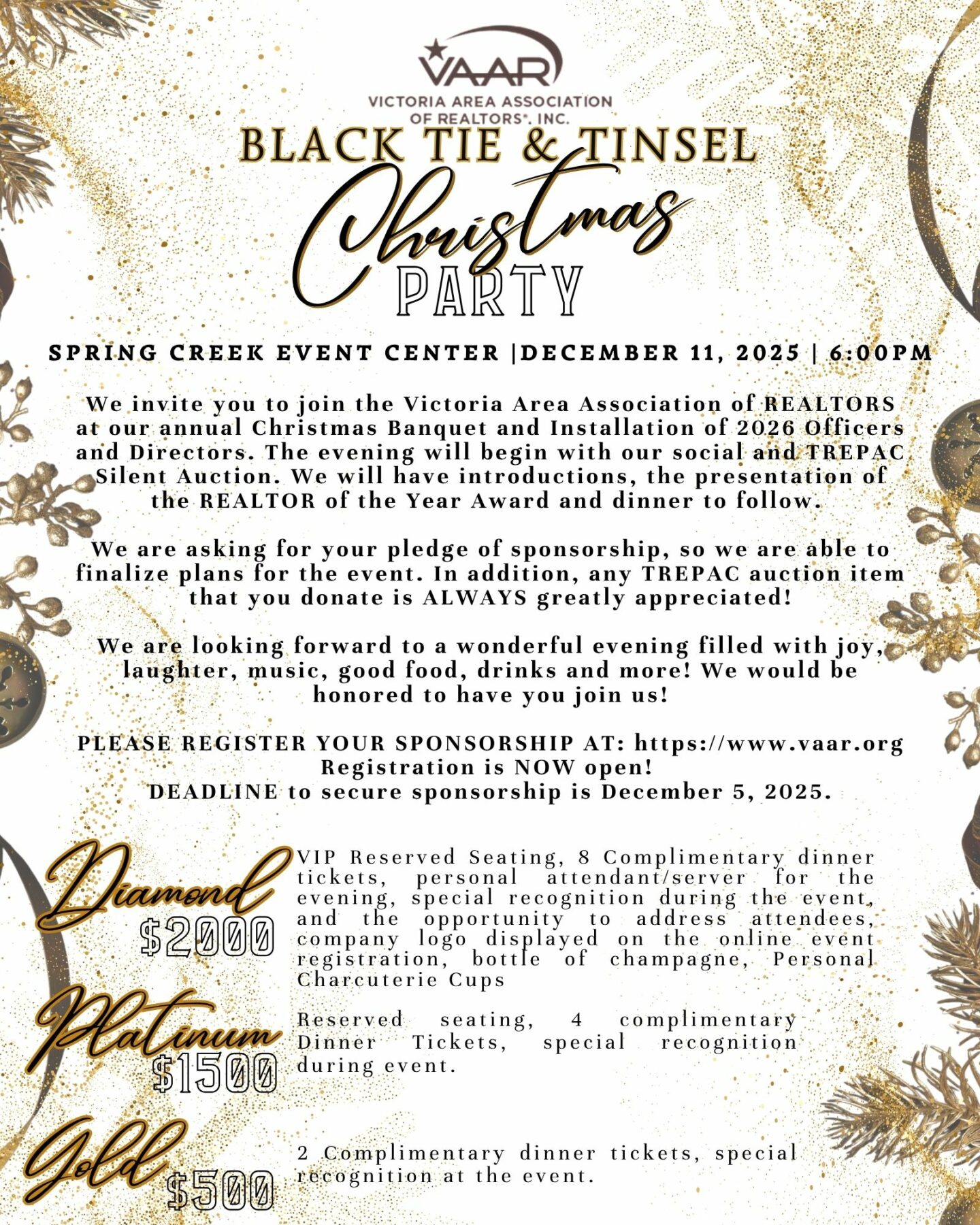 black Tie & Tinsel Sponsors